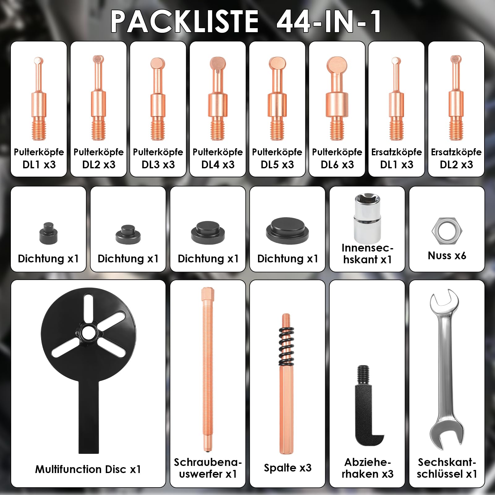 36-in-1 Lagerabzieher Set, Innenlager Abzieher Trennsatz, Lager Demontage Abzieher, Kugellager Abzieher Werkzeug, Radlager Werkzeug, Lager Entfernungswerkzeug, Lagerabzieher Innen