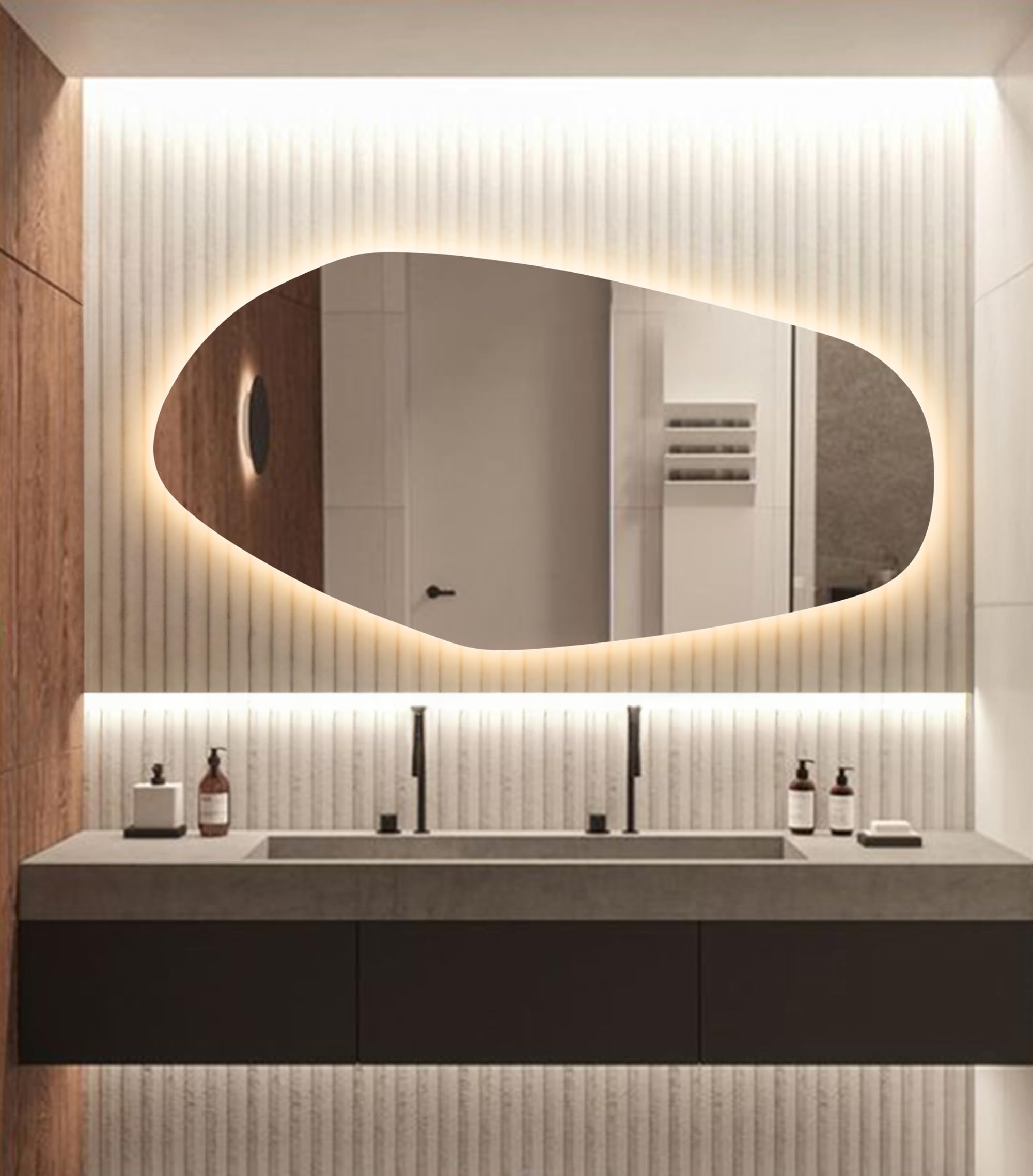 GXSDYYDS LED Badezimmerspiegel 120x60cm - Antibeschlagt, 3 Lichtfarben, Dimmbar, Touch