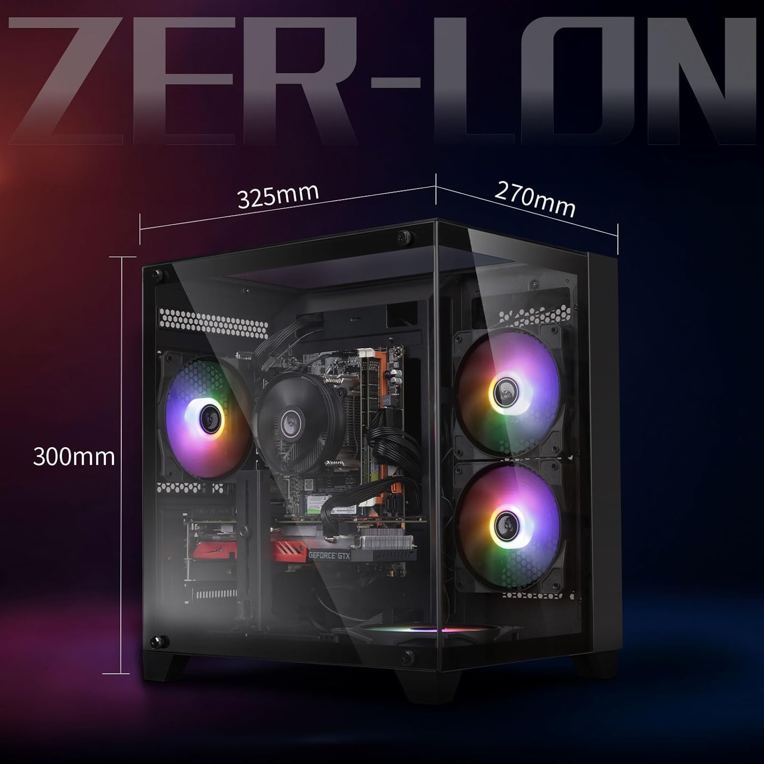 Gaming PC Desktop Computer, Intel Core I7-7700 up to 4.2 GHz, RTX 4060 8G, 16G DDR4 RAM, 1TB NVME SSD, WiFi 5.0, Prebuilt Gaming PC Tower Computer with RGB Fan x 4