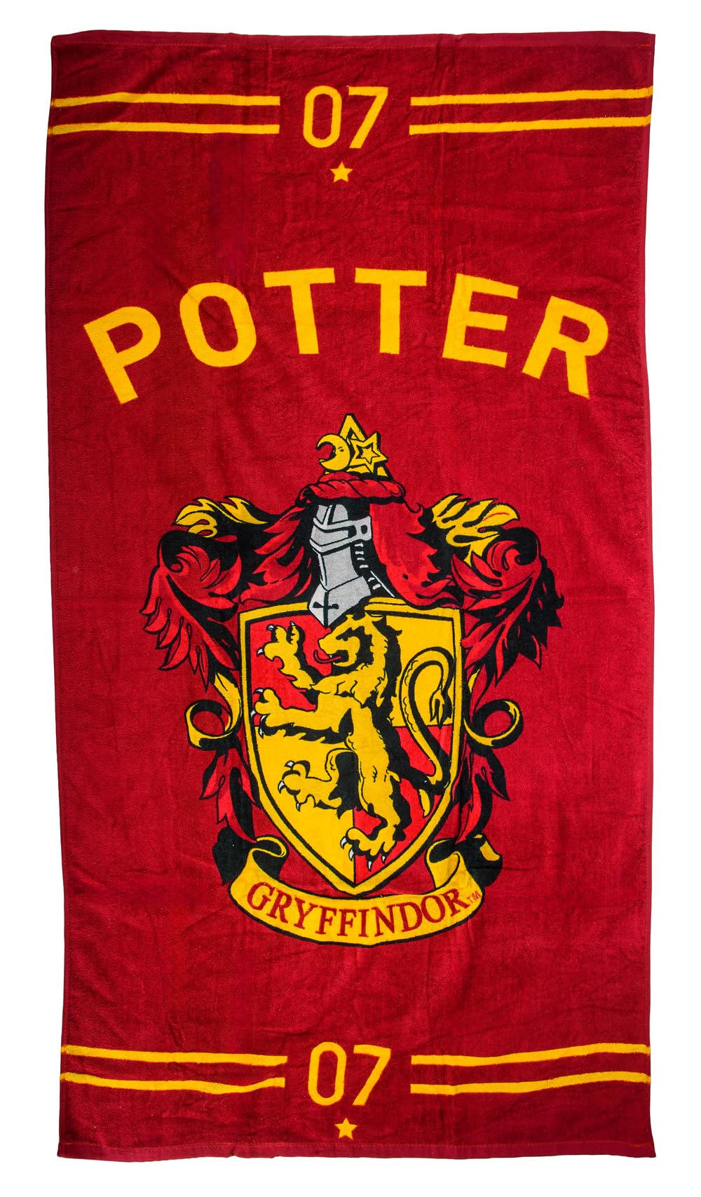 Serviette Harry Potter Quidditch Groovy Uk en coton noir et jaune 150x75 cm
