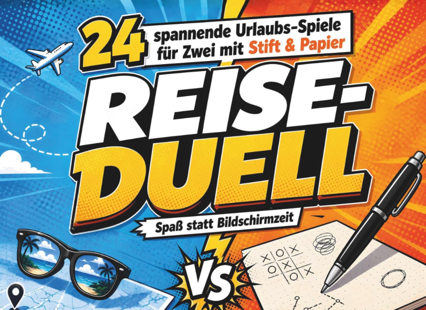 Reise-Duell: 24 spannende Urlaubs-Spiele für Zwei mit Stift & Papier – Spaß statt Bildschirmzeit | Reisespiele für Erwachsene, Paare & Kinder ab 10 Jahren