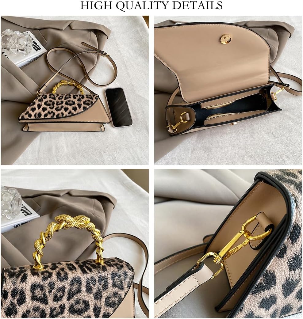 Leopard Print Clutch Purse with Shoulder Strap Cheetah Print Crossbody Evening Handbag Leopard Print Gifts for Women