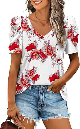 Spring Tops Womens 2024 Casual Shirts for Women Oversized T Shirts ...