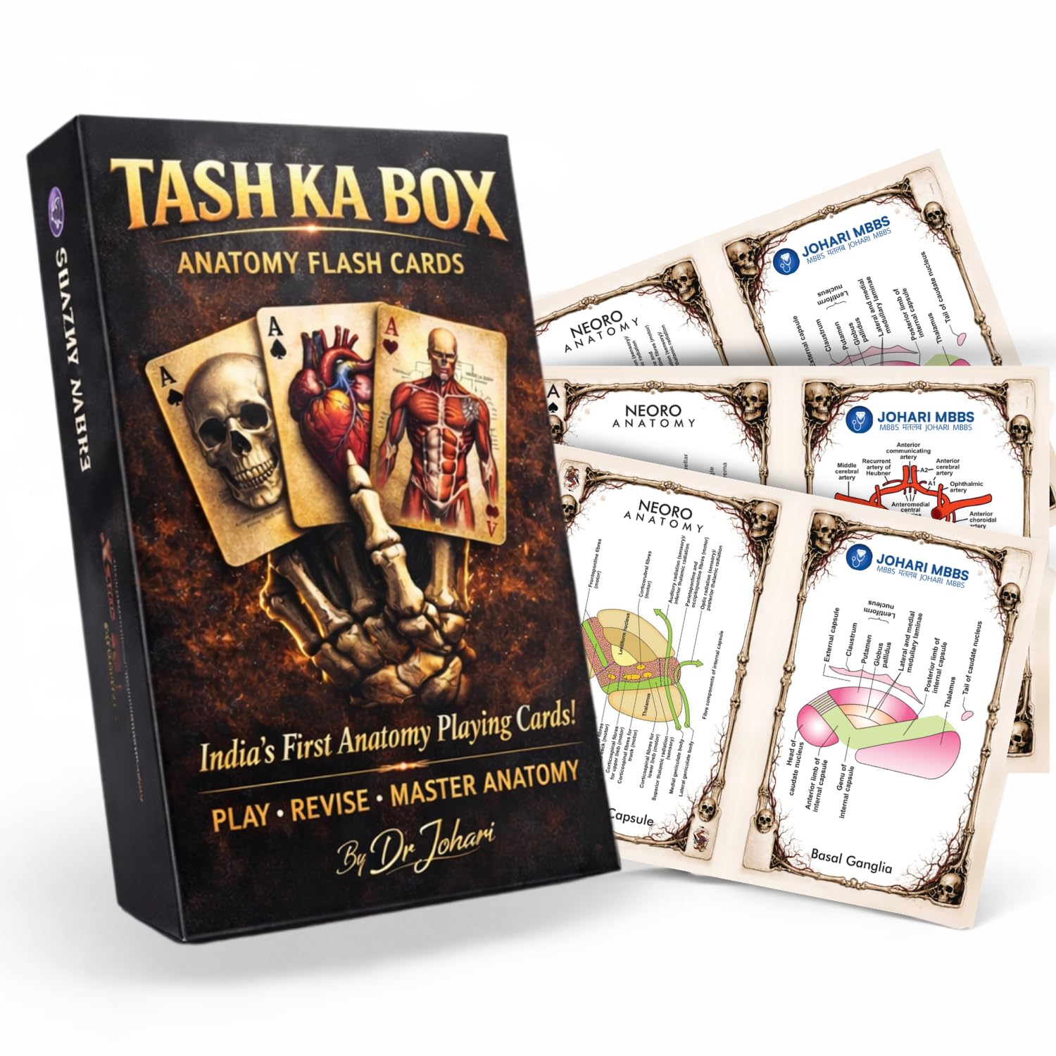 Anatomy Flash Cards, Tash Ka Box | Play Revise & Master Anatomy | Upper Limb Nerves Muscles Vessels | Visual Diagram Cards for Anatomy Revision | By Dr. Johari | 52 Cards | High-Yield Visual Learning-image-19