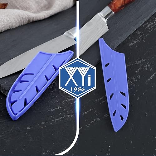 Vista 246 de XYJ Juego de 2 fundas de cuchillo de seguridad para cuchillos, protector de borde, funda universal para cuchillos, chef, cuchillo de cerámica
