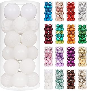 15 Sparkling White Christmas Tree Decor Ideas That Shine Bright This Holiday! 73 XmasExp 24ct Christmas Ball Ornaments Shatterproof Christmas Ornaments S...