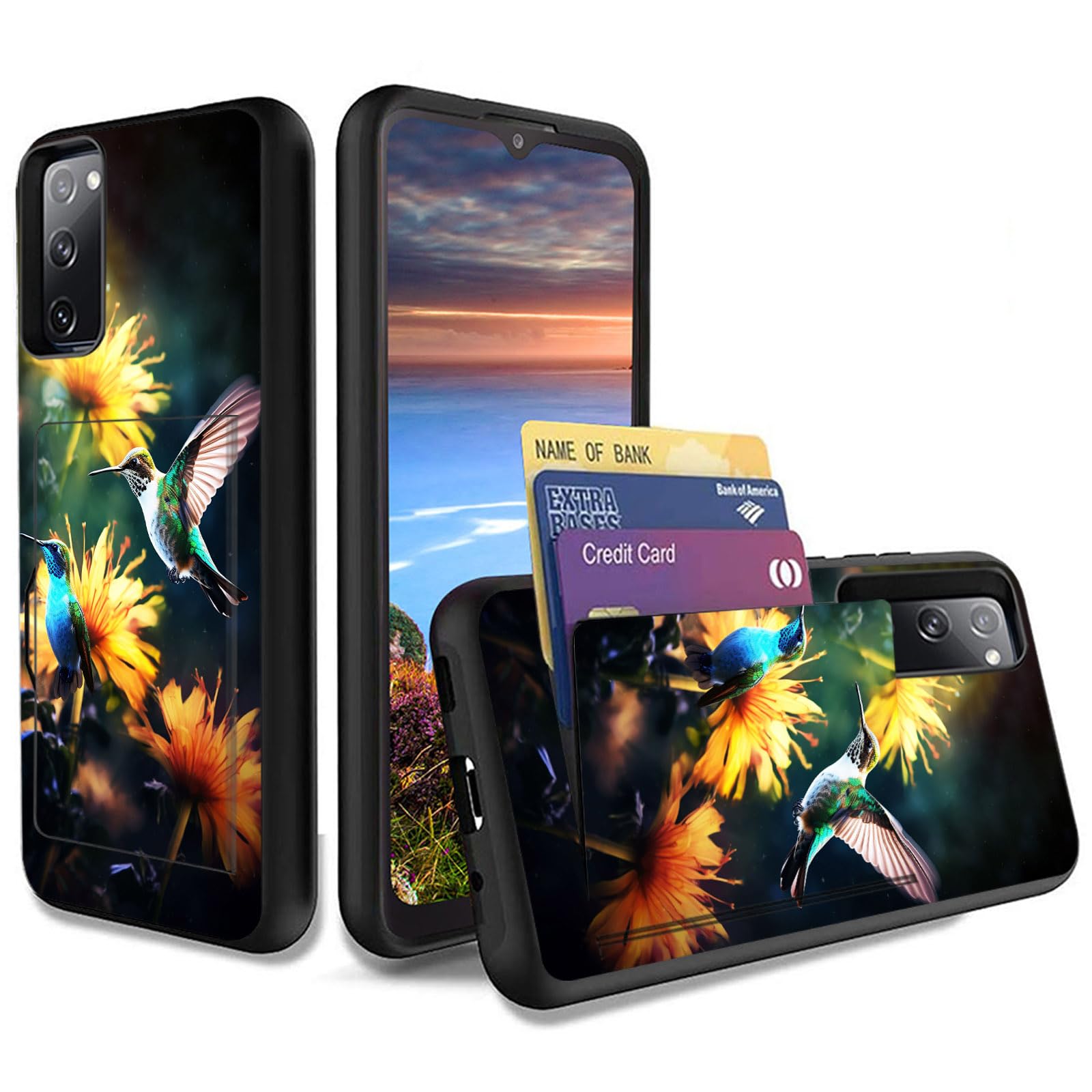 KJFHDJFDH for Galaxy S20 FE 5G Case,Dual Layer Smooth Hard Back Cover Wallet Pocket Credit Card ID Protective Case for Samsung Galaxy S20 FE 5G 6.5'',