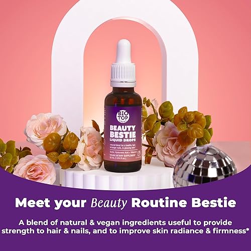 Miniatura 2 de BIOTOPLEVEL Beauty Bestie - Gotas líquidas veganas, biotina, vitamina C, ácido hialurónico, mezcla de vitaminas multibeneficio para apoyar el