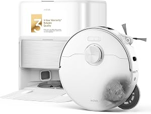 MOVA P70 Pro Ultra Robot Vacuum and Mop, 30000Pa Suction, 260RPM Motor with 12N Downward Pressure, Flexible Extend Side Brush & Mop, 100°C PTC JetSpray Dryboard, 1-Hour Fast Mop Drying