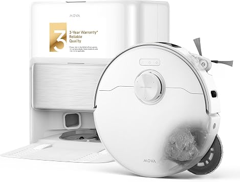 Mova P70 Pro Ultra Robot Vacuum and Mop, 30,000Pa Suction, 212F Hot Water Mop Self-Cleaning & 1-Hour Fast Drying, Corner-to-Edge Deep Cleaning, Auto-Empty Dock, AI Object Recognition, White