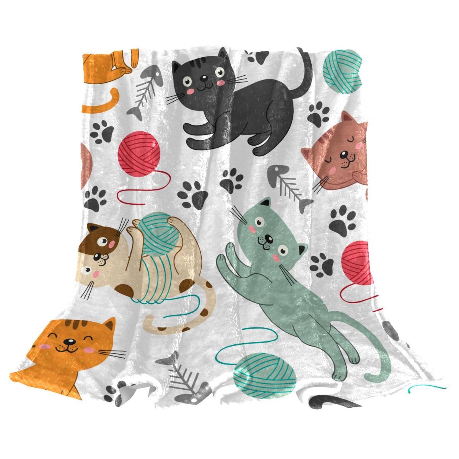 Couverture en peluche microfibre TBOUOBT imprimé chat
