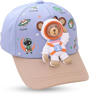 TOMORROW Kids Astronaut Cap | Space Theme Hat with Cartoon Bear | Adjustable Toddler Cap for Outdoor Adventures | Children... Price In India