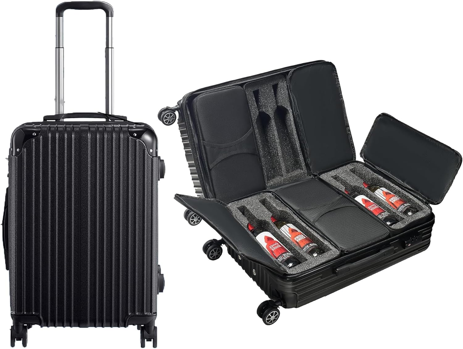 12 Wine Bottle Suitcase With 6 Expandable Removable Travel