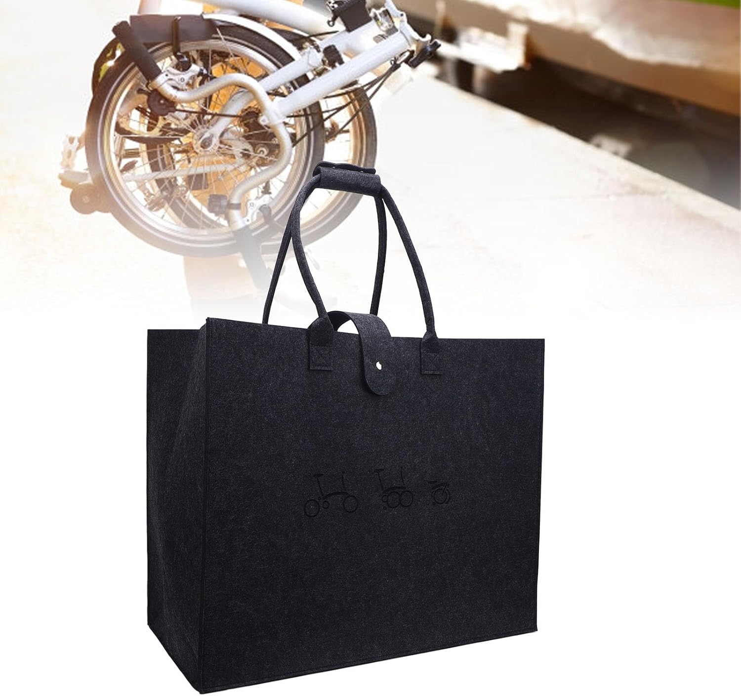 16 Inch Folding Bike Bag Nonwoven Portable Travel, Lightweight Transport Carrying Case for Bike Cycling Accessory, Easy to Switch Carry Hand or Shoulder