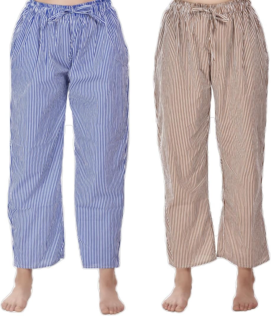 CIERGE Women's Cotton Linen Printed Pyjama/Pajama Trackpant Loungewer