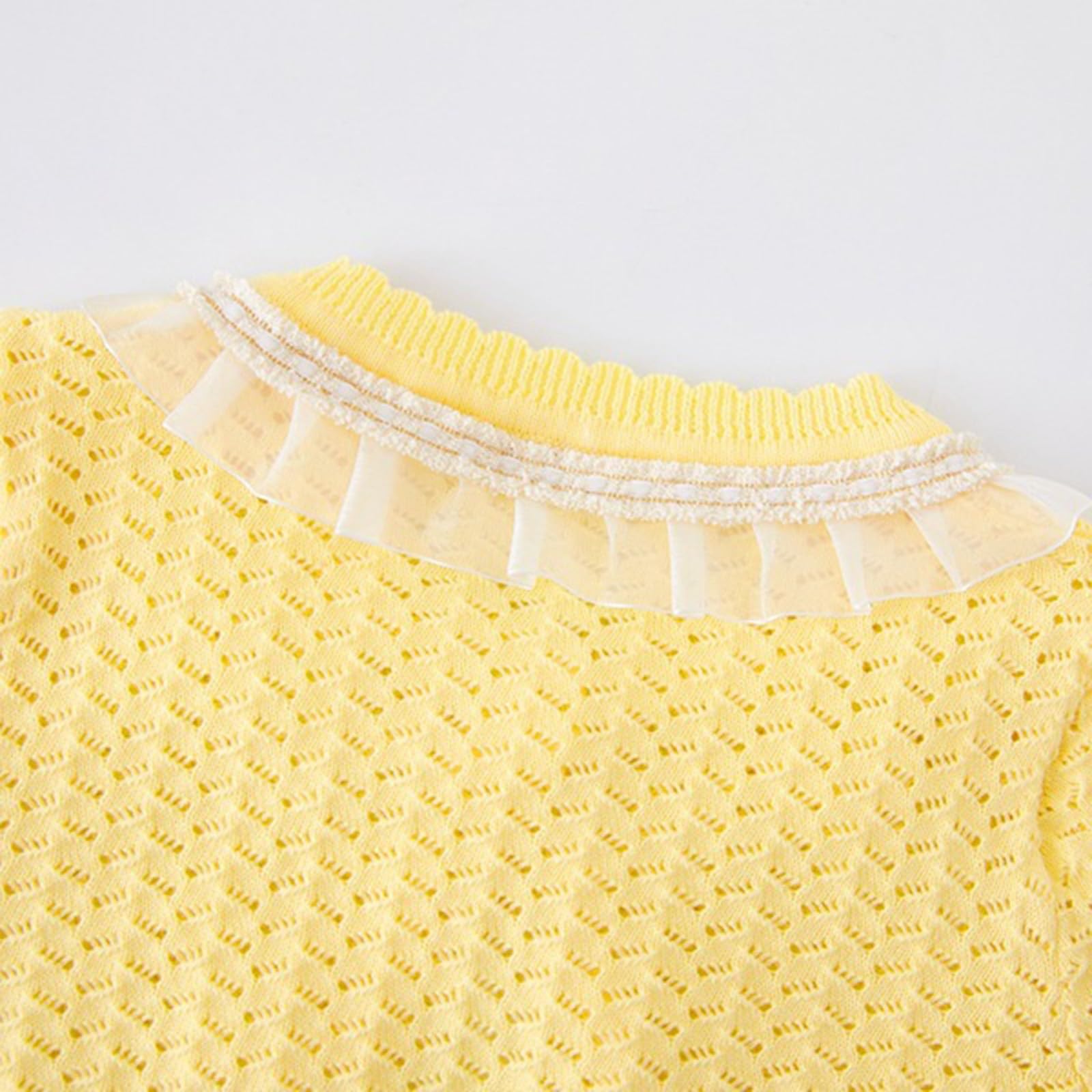Generisch Bolero de punto para niñas como regalo, bonita chaqueta con volantes para niños | Bolero niña regalo cumpleaños Pascua cárdigan práctico y bonito