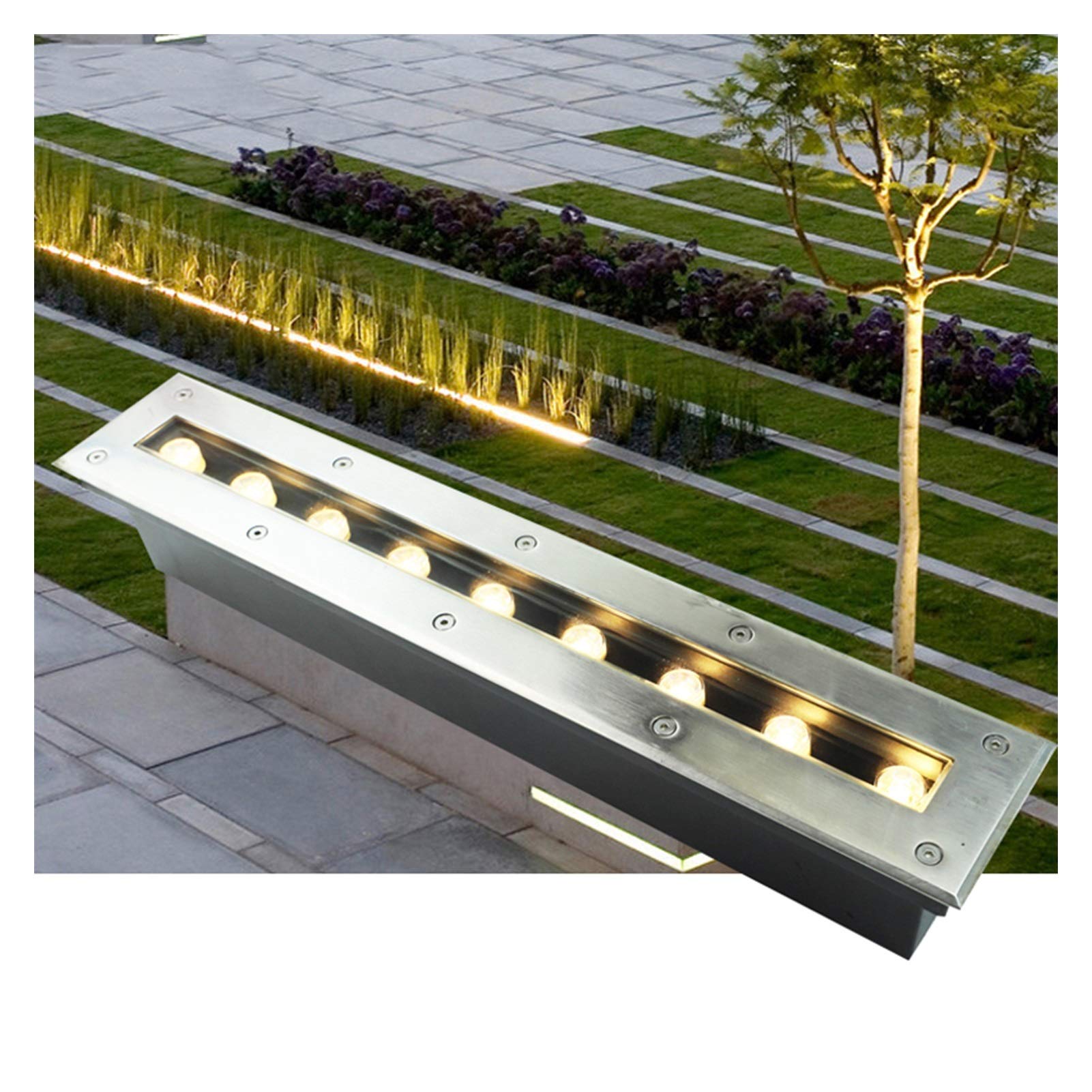 Luminaire extérieur encastrable rectangle LED pour illuminer un patio ou un jardin