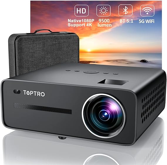 TOPTRO Projector 1080P Full HD Projectors with 5G WiFi Bluetooth
