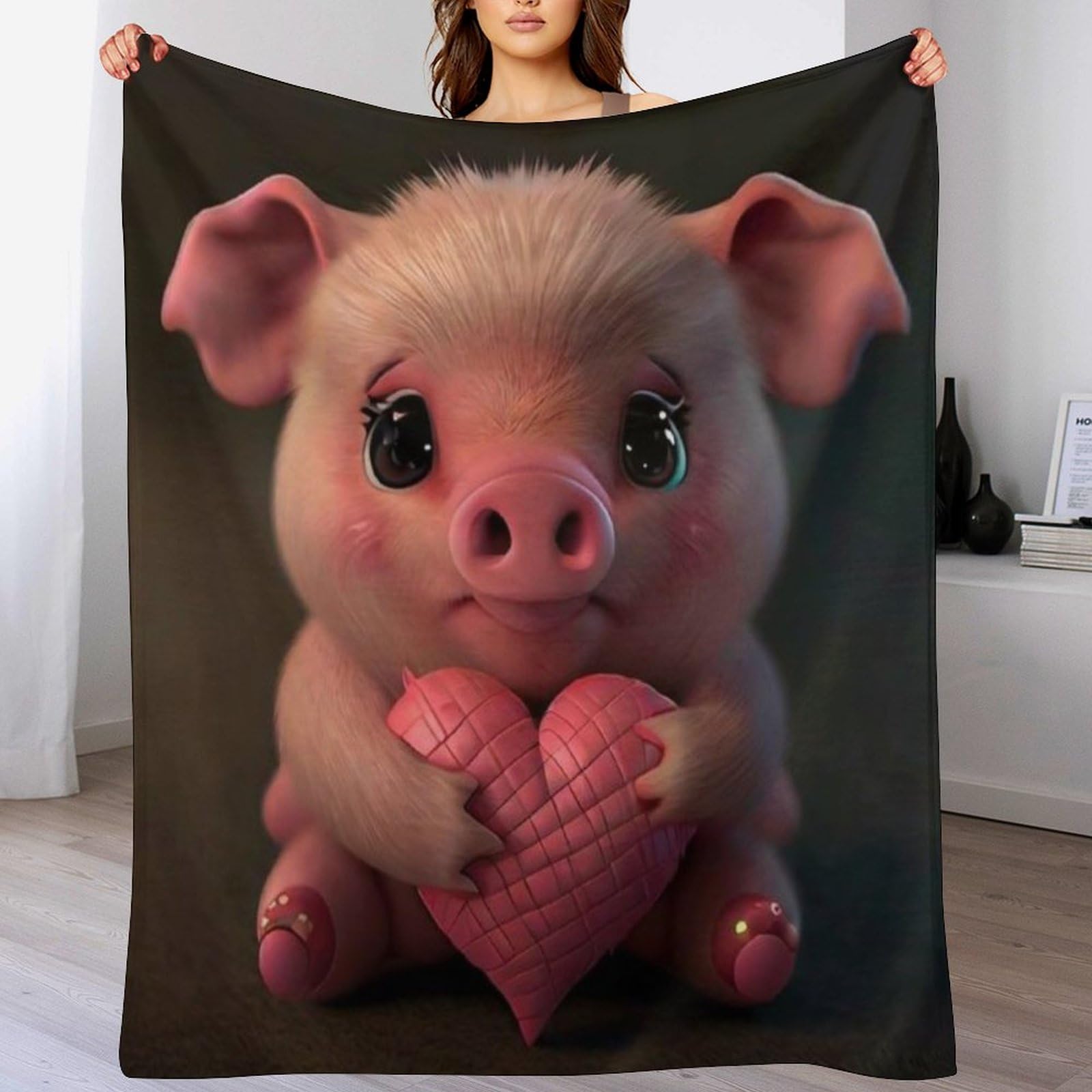 Cochon Mignon couvre-lit couverture flannel douceur et tendresse salon