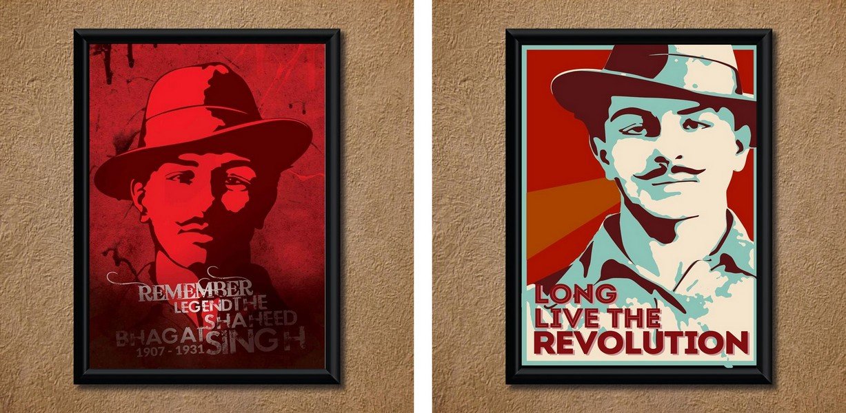 Advance Hotline Legendary Bhagat Singh & Che Guevera Wall Poster (with Frame) (Combo)