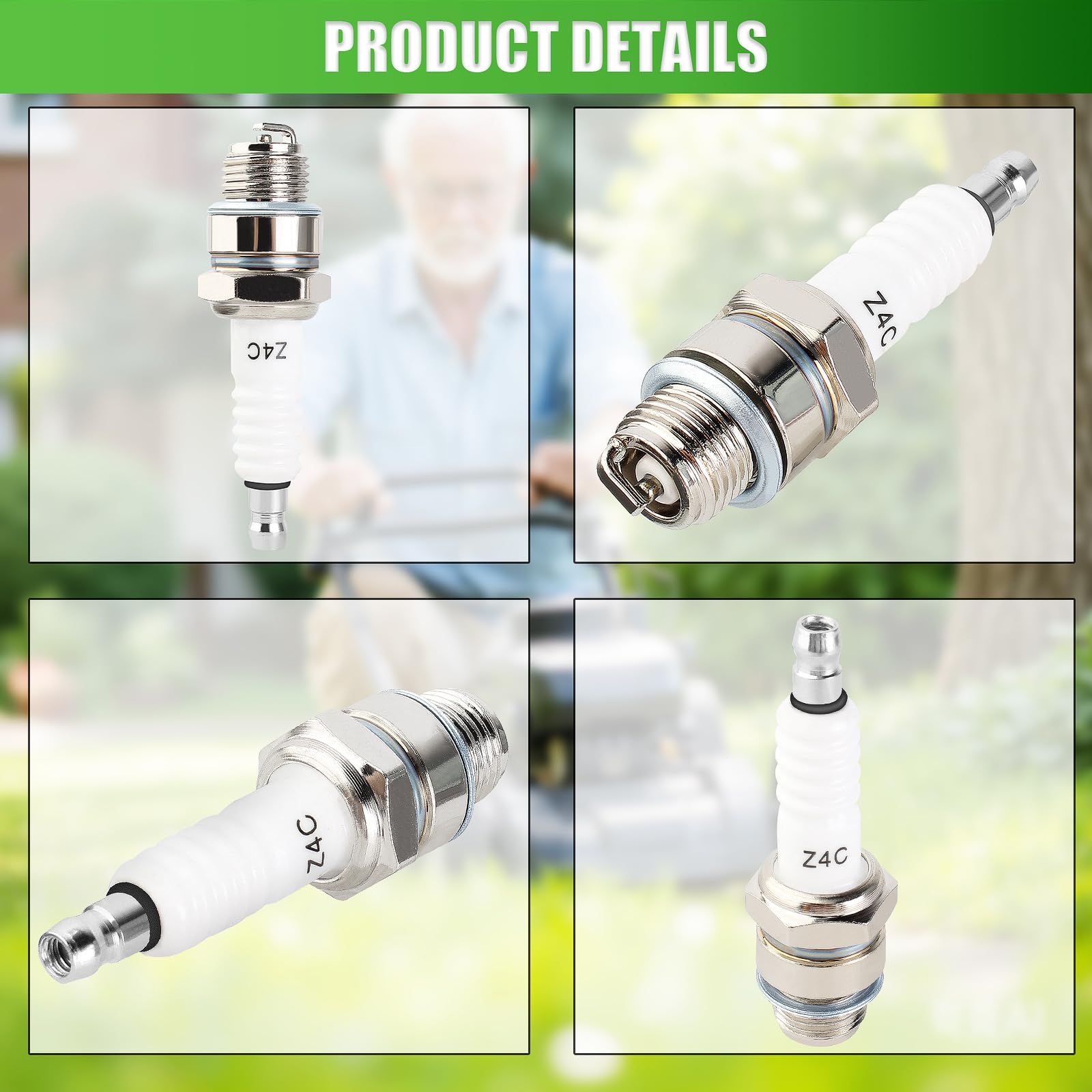 YOFMOO Spark Plug Z4C for 49cc 50cc 66cc 70cc 80cc 2-Stroke Engine