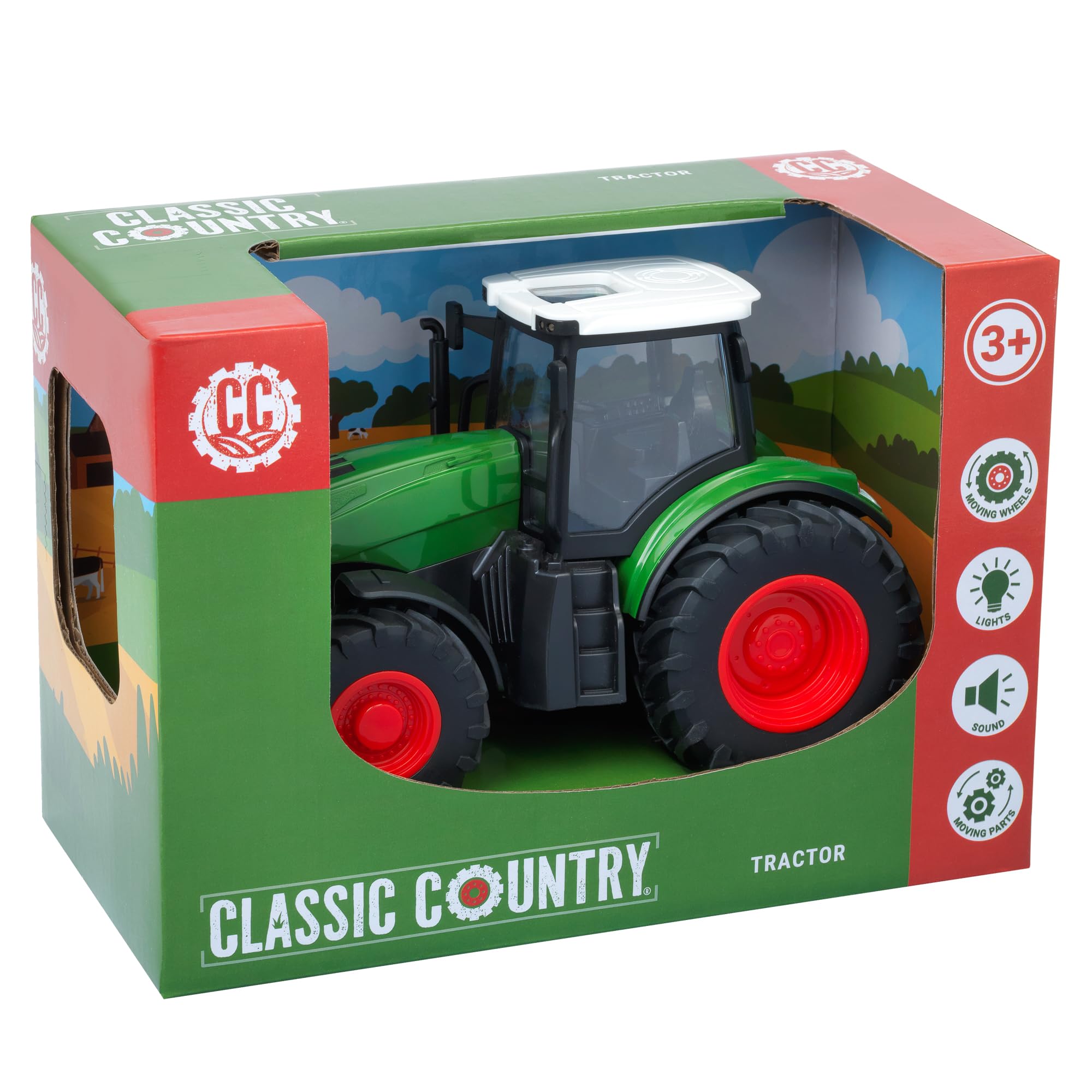 Classic Country John Adams | 19cm Tractor with lights and sound | Kids' Play Farm Vehicles | Batteries included | Ages 3+