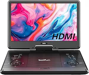 BOIFUN 15.7" Portable DVD Player with 14.1" Large HD Swivel Screen for Car and Kids, Built-in 6 Hrs Rechargeable Battery, Dual Stereo Speaker/Sync TV/Region Free/USB/SD, Classic Black (BFN-143) asin的图片