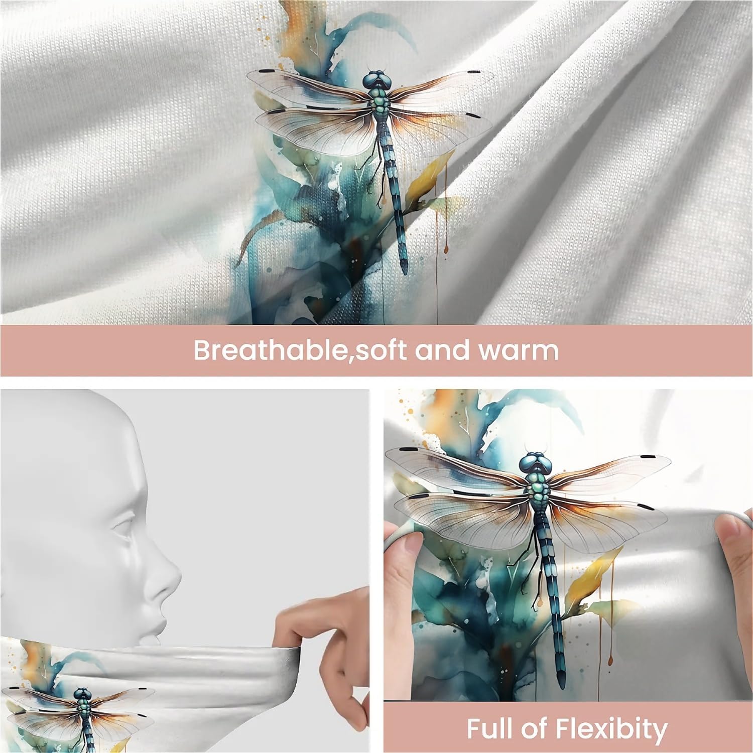 Pink Gold Marble Beanie Chemo Hat Cancer Headwear Skull Hat Knitted Hat Scarf Nightcap Skull Cap for Women Men - Image 4