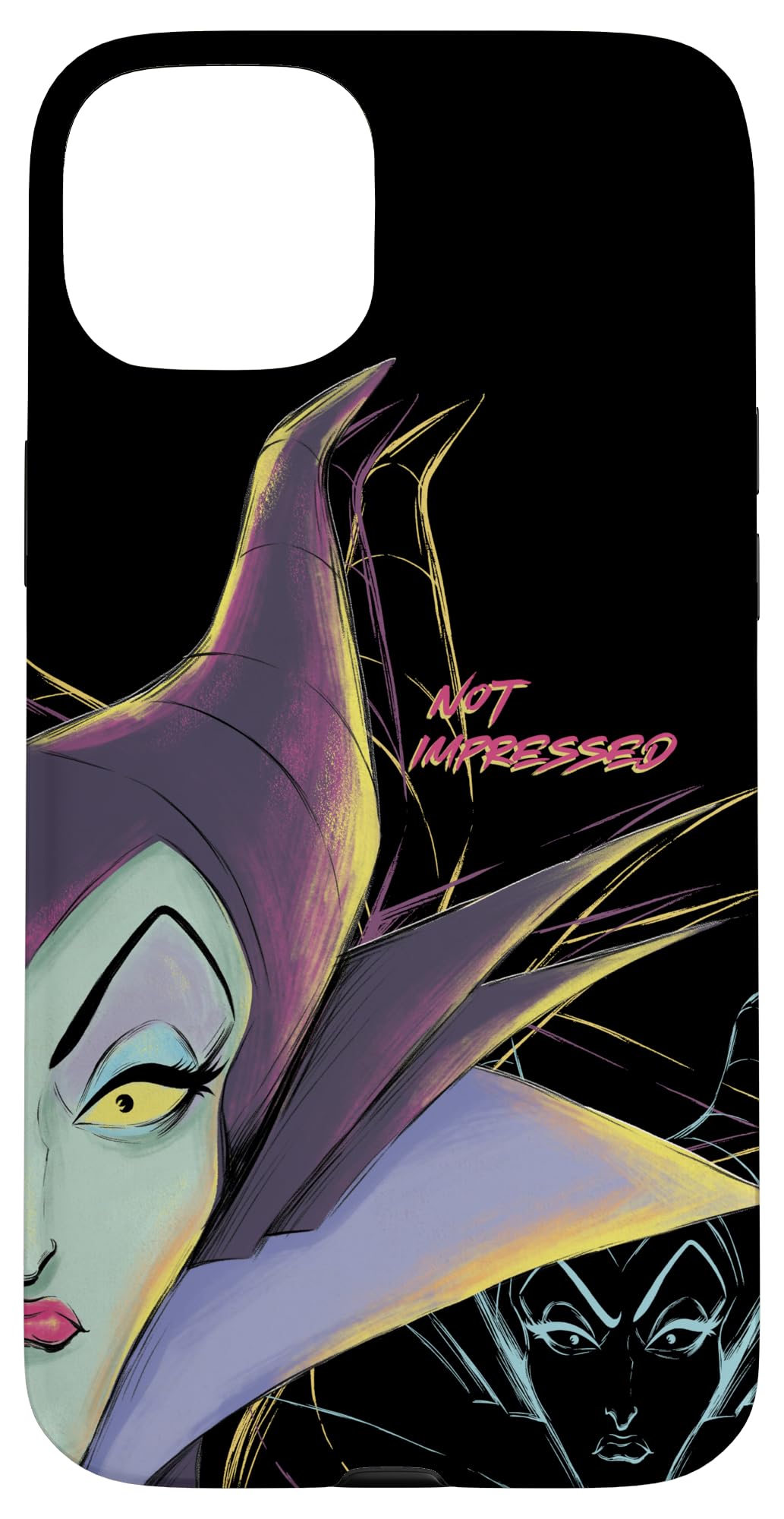 Custodia per iPhone 15 Plus Disney Villains Malefica non impressionato Halloween