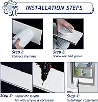 Vista 5 de Kit de ventana de aire acondicionado portátil para manguera de escape de 5 pulgadas de diámetro, paneles de sellado de ventana ajustables de 59