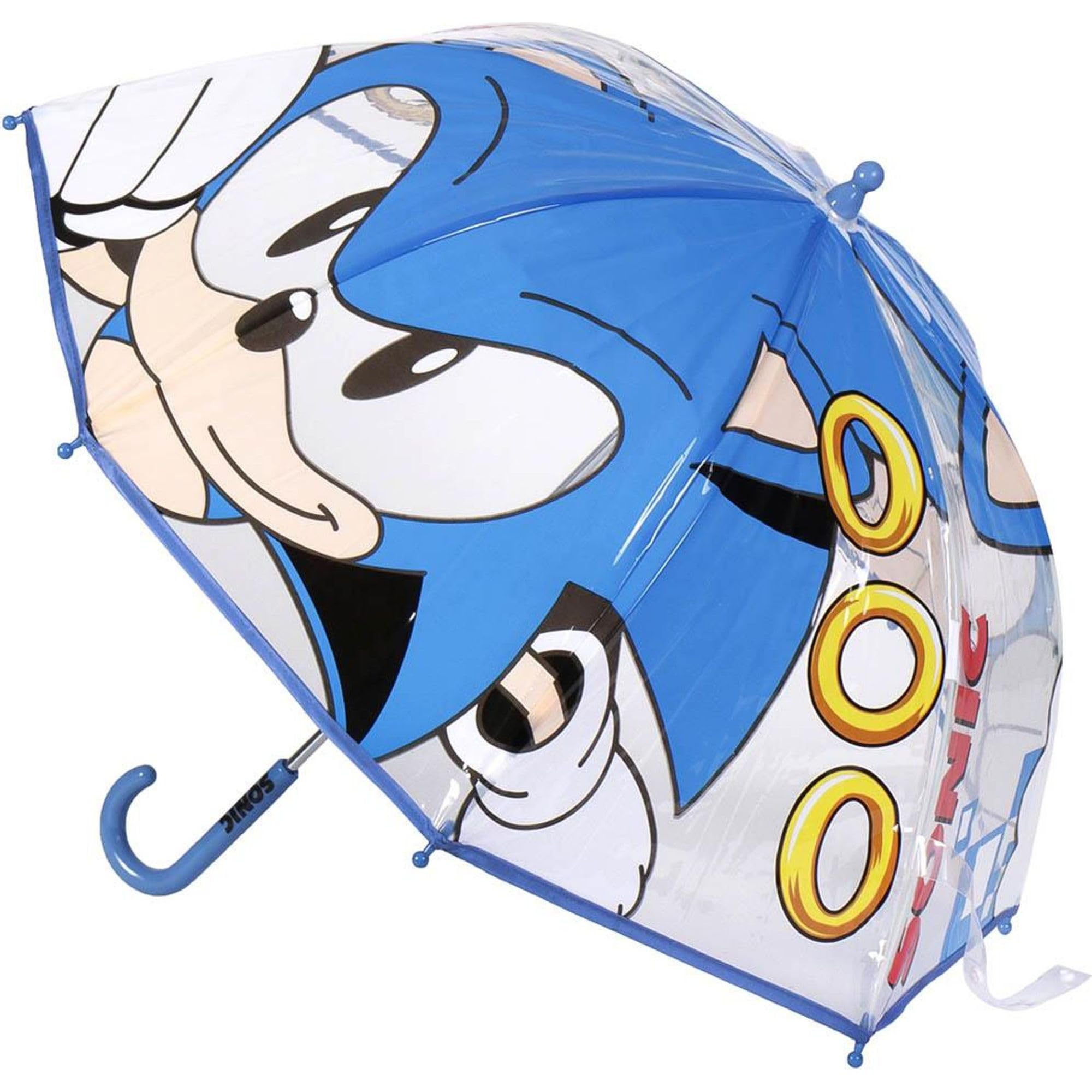 CERDÁ LIFE'S LITTLE MOMENTS Sonic Bubble Umbrella - Printed Design of Sonic and Rings - Blue - Manual Opening - Made of 100% POE with Fibreglass Frame - Original Product Designed in Spain