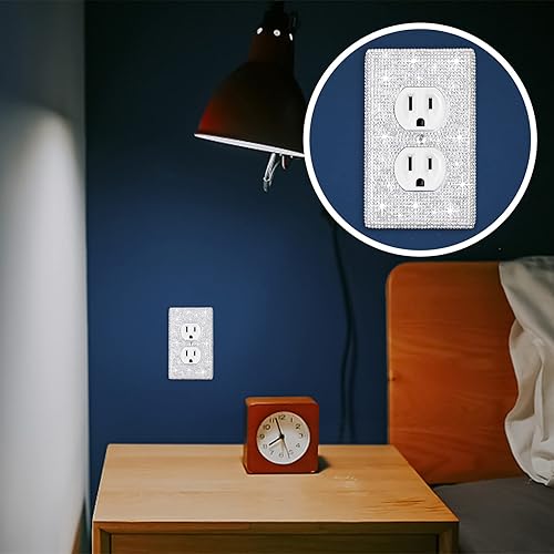 Miniatura 5 de 2 piezas de diamantes de imitación brillantes para placa de pared, cubierta de interruptor de luz brillante, cubierta de placa de pared de diamante