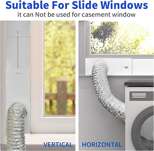 Miniatura 3 de Kit de ventana de ventilación de secadora para manguera de ventilación de secadora de 4 pulgadas de diámetro, kit de ventilación ajustable