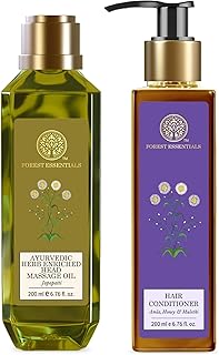 Forest Essentials Ayurvedic Herb Enriched Head Massage Oil Japapatti &amp; Forest Essentials Hair Cleanser Amla Combo