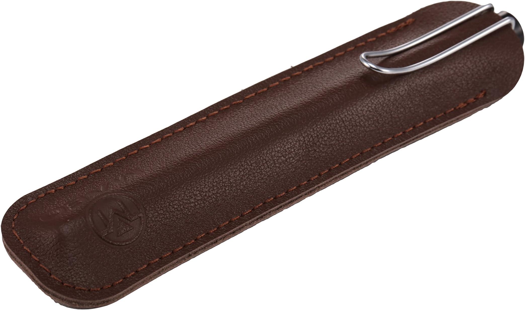 Maeo Hand Finished Genuine Leather Pen Case (Brown)
