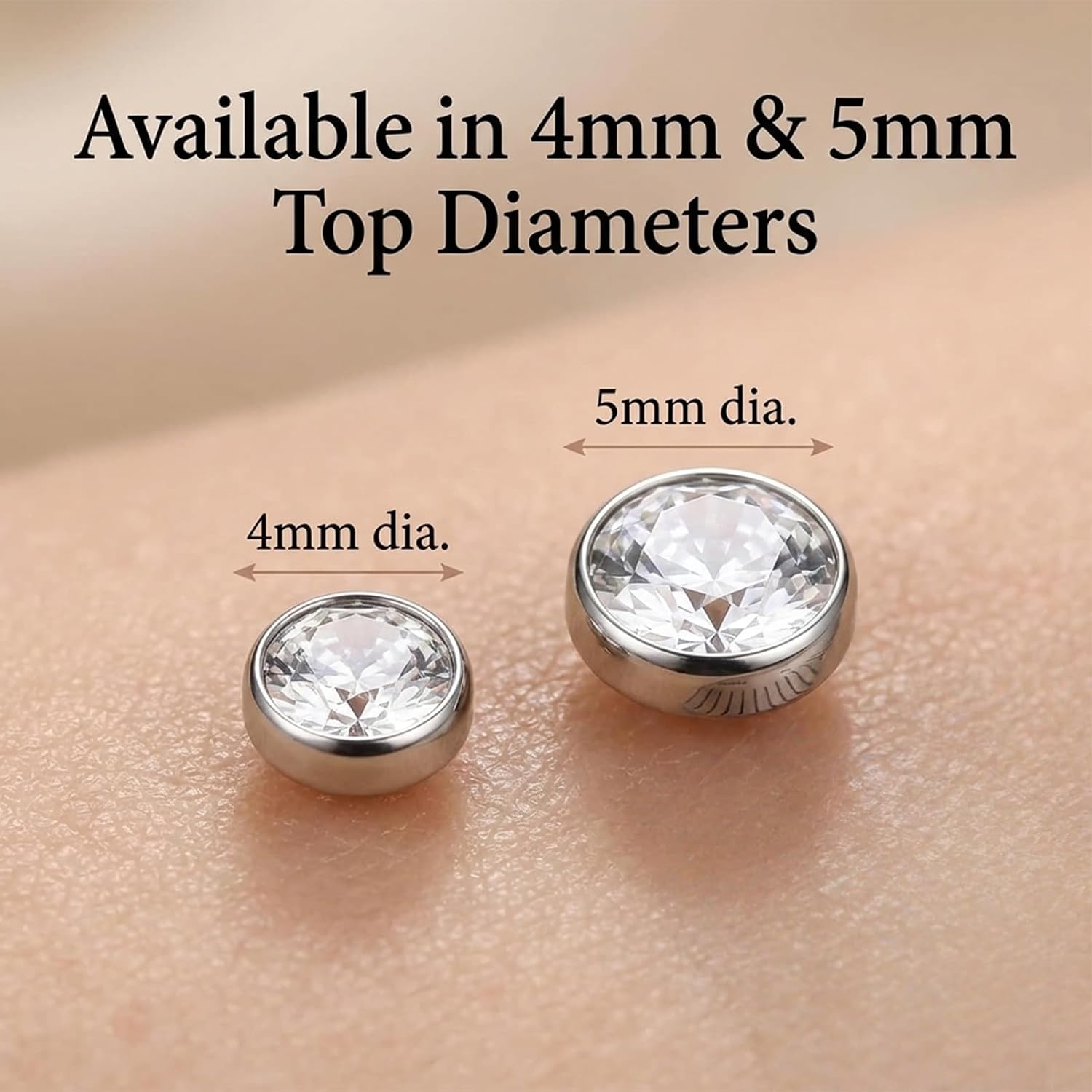 8Pcs 14g Dermal Jewelry Titanium Skin Piercing Kit, Dermal Tops Flat Base Titanium Dermal Tops Professional Body Piercing Kit