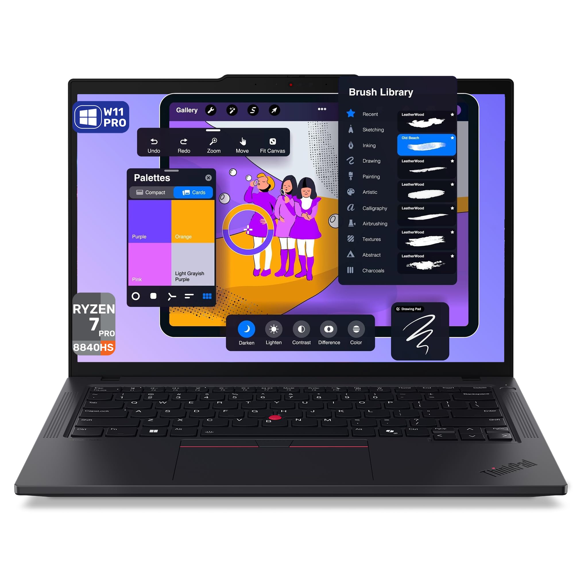 Lenovo ThinkPad P14s Gen 5 Mobile Workstation, AMD Ryzen 7 PRO 8840HS, 64 GB DDR5 RAM, 1 TB PCIe SSD, 14″ 2.8K (2880x1800) Display, AMD Radeon 780M,