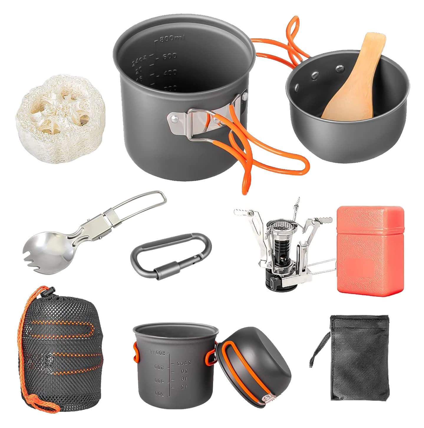 Beteray Camping Cookware Set, Portable Camping Mess Kit
