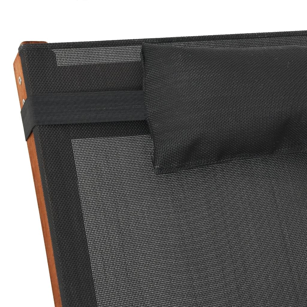 Sedia a Dondolo da Giardino Grigia in Legno e Textilene | Sdraio a dondolo ergonomica per relax in giardino e terrazza, dotata di comodo cuscino imbottito.