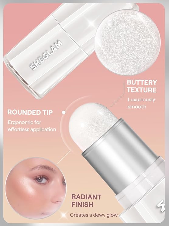 SHEGLAM Buttery Bling Highlighter stick Cream Milk Makeup for Face-Red Bean