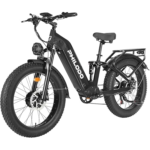 PHILODO Falcon 60V 32AH Off-Road Electric Bike - 5000W Dual Motor Hunting Ebike, Fat Tire Full Suspension Dirt Bike for Adults, Long Range Snow/Sand Electric Bicycle