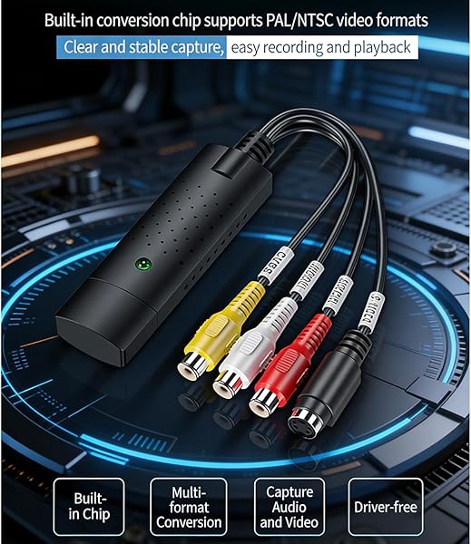 RCA to USB Video Capture Card,VHS to Digital Converter,USB 2.0 Video Capture Card,Convert VHS to Digital from VHS VCR Mini DV Hi8 DVD for MAC/PC - 5