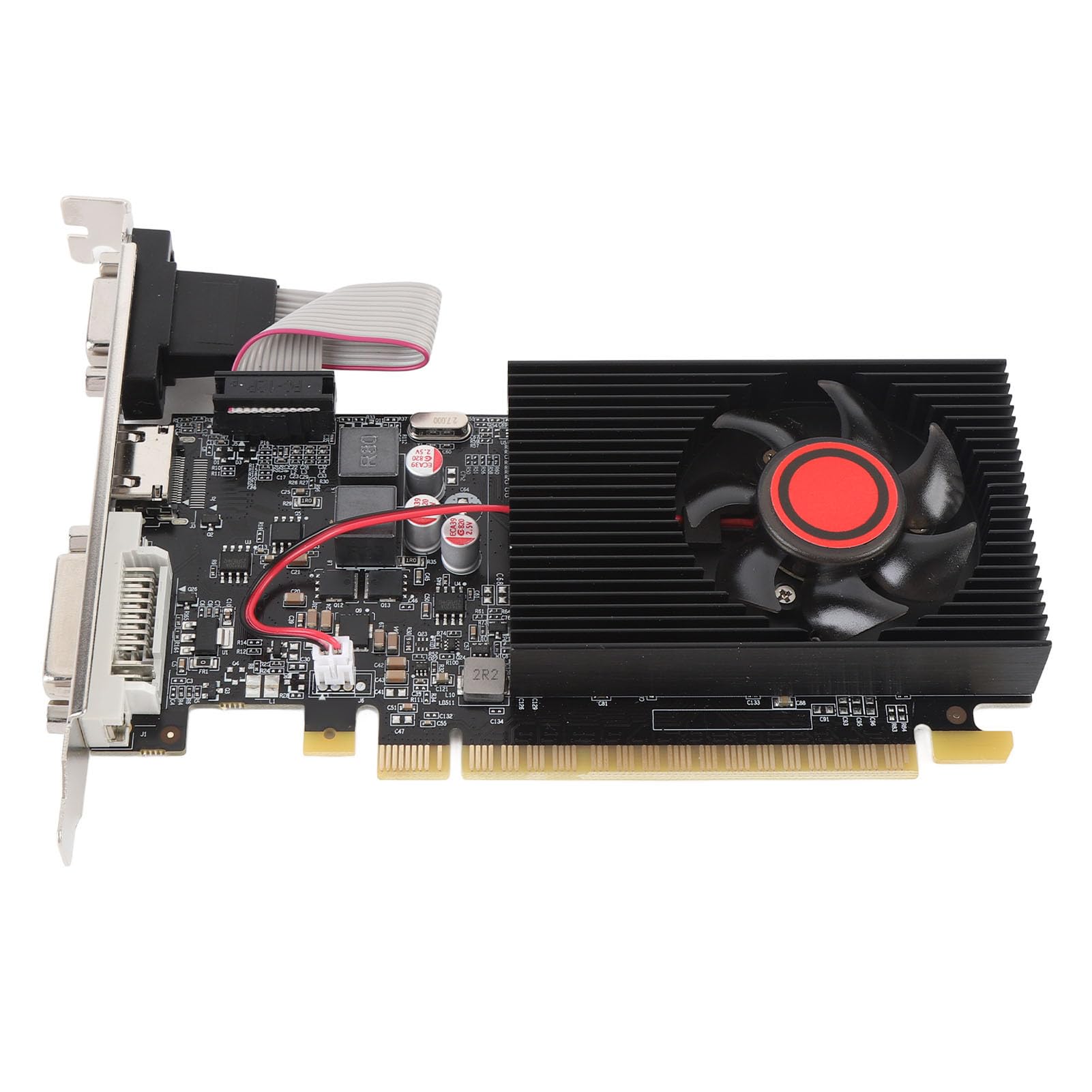 XUMIUZIY Karta Graficzna GT730 2GB DDR3 64Bit, Wysokowydajna Karta Wideo do Gier z podstawową częstotliwością 500MHz, częstotliwość Pamięci 600MHz, dla Komputerów Stacjonarnych, Obsługa
