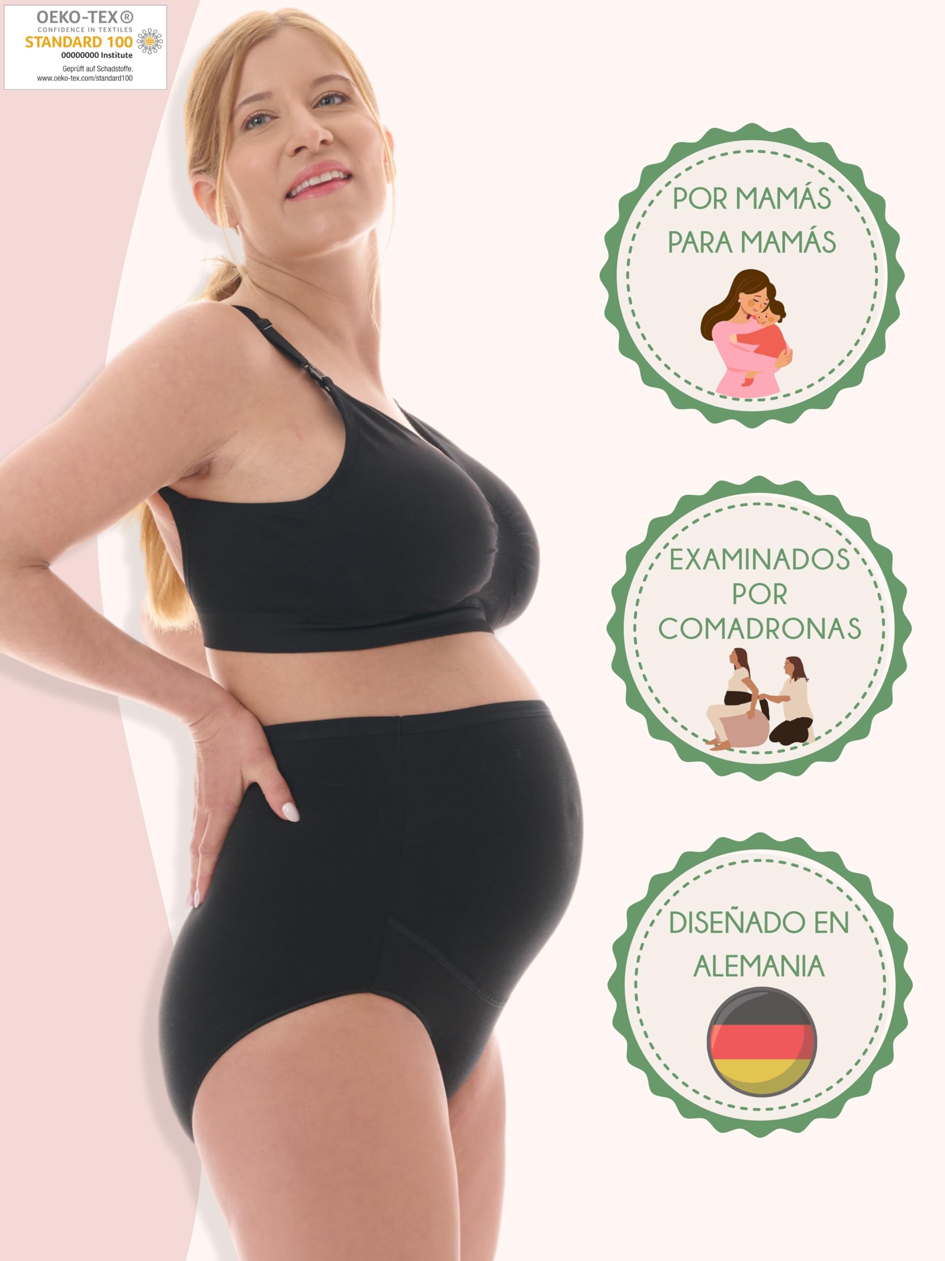 Herzmutter Bragas Premama - Algodón - Braguitas Embarazada - Bragas de Maternidad - Ropa Interior para Futura Mamá - Set de 1 y 3-5100