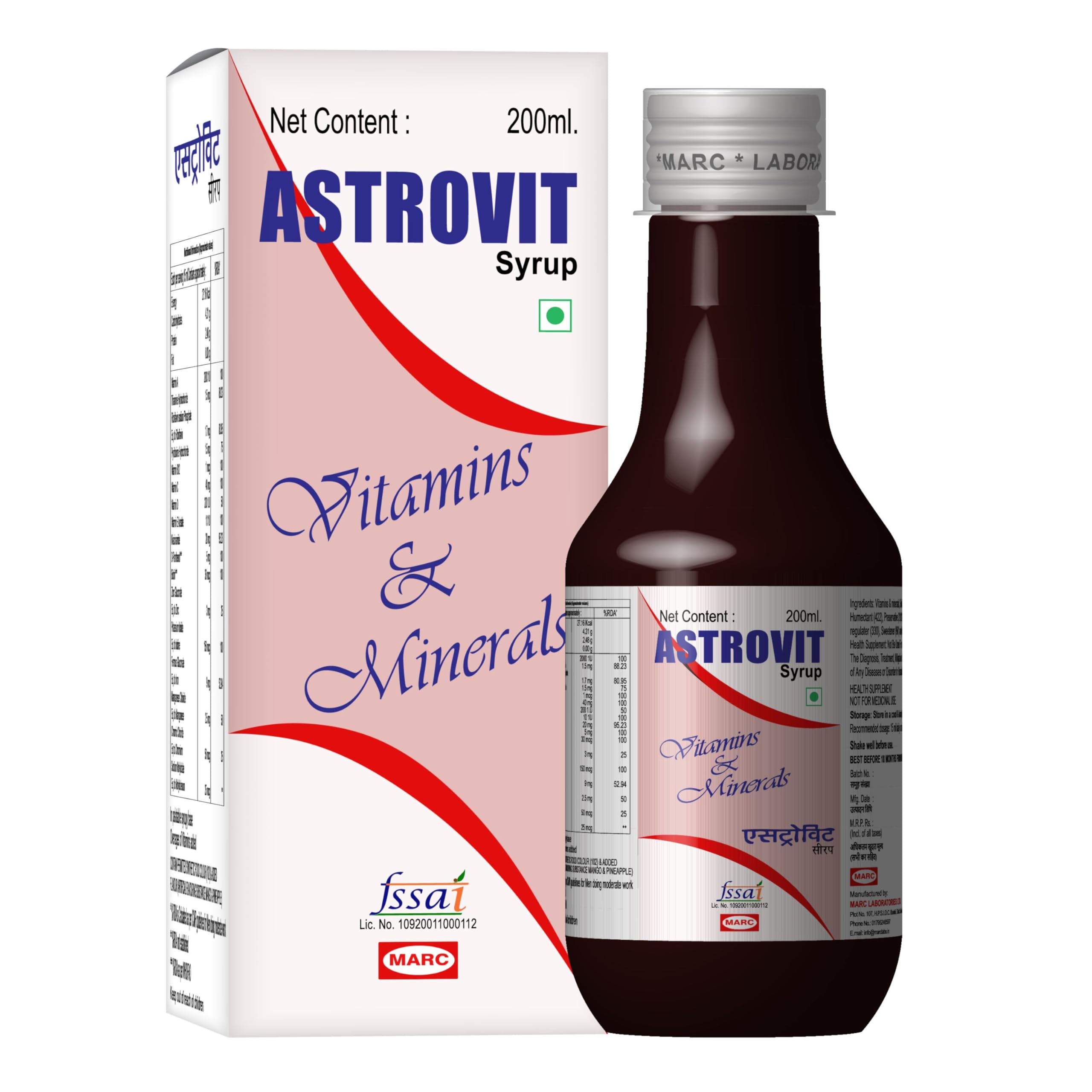 Astrovit Syrup 200ml | Multivitamin & Multimineral Syrup for Women & Men | Energy, Immunity & Growth Support