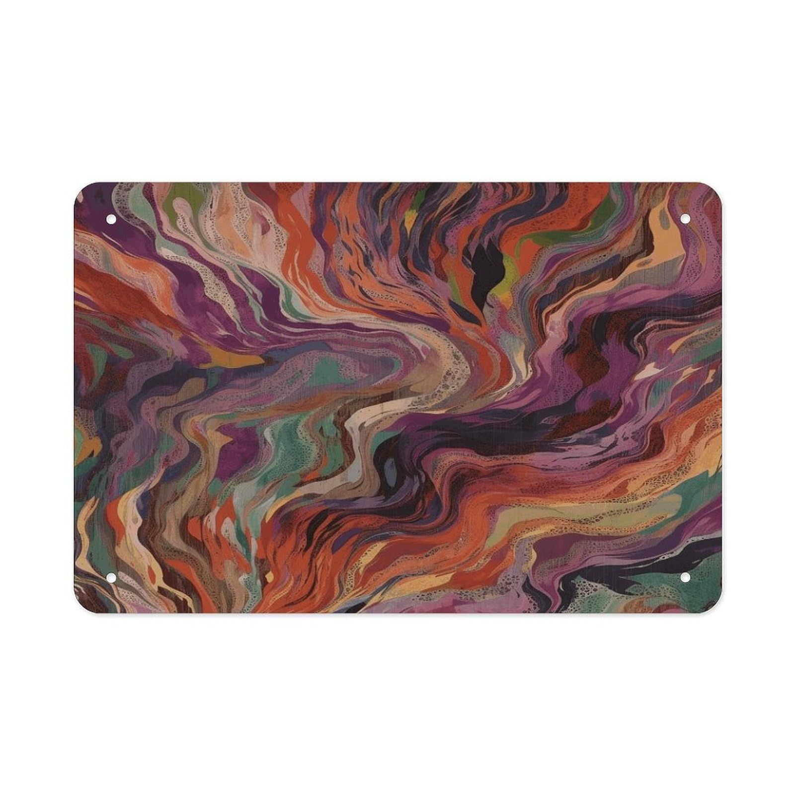 Fekiloot Style Green And Orange Metal Signs Wall Art Tin Sign