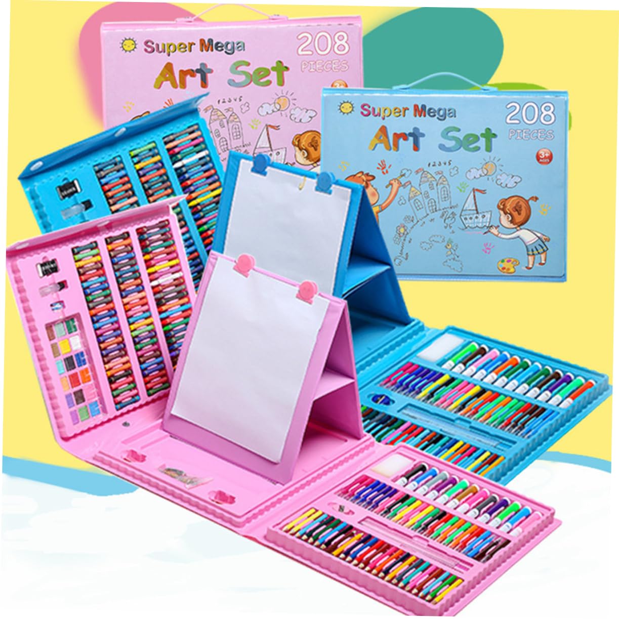 Set di Penne Gel per Disegno 208 Pezzi Rosa per Adulti e Ragazzo Ragazza | Plastica, Scrittura Fluida e Punta Fine, per Diari e Album Fotografici, Inchiostro a Flusso