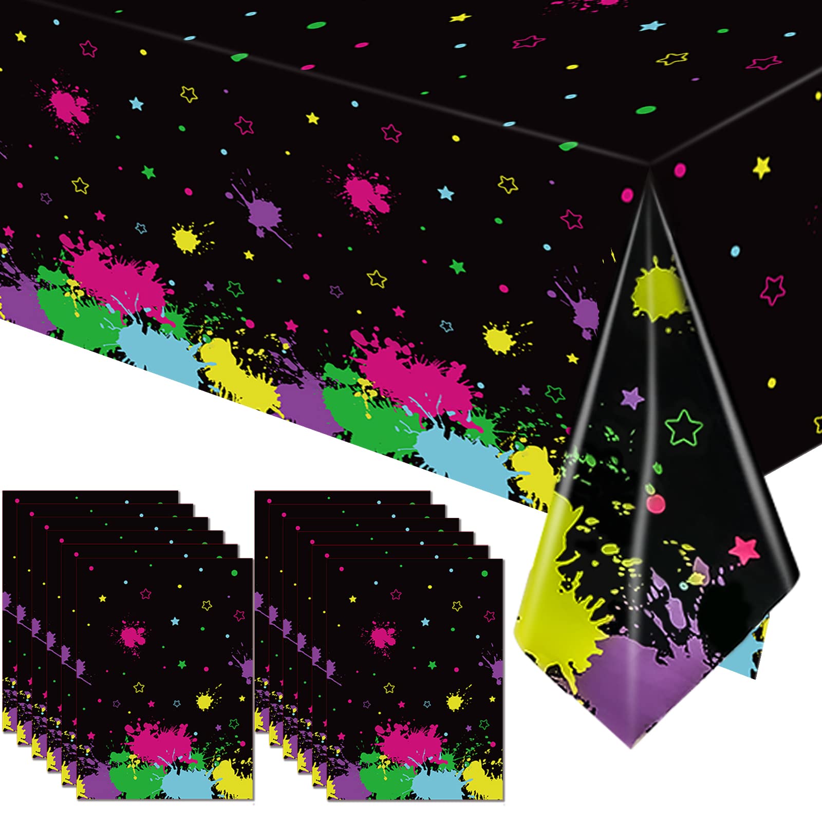 Nappe de fête fluorescente 274x137 cm Mixweer en plastique étanche pour grand buffet fluo