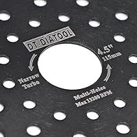 Vista 8 de DT-DIATOOL Hoja de diamante de 4-1/2 pulgadas para bloque de mármol de granito, disco de corte de diamante con cabezales de corte turbo y múltiples
