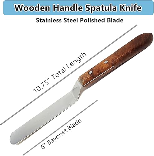 Miniatura 2 de A2Z - Espátula de glaseado de acero inoxidable de calidad profesional, para decoración de tartas, hoja flexible resistente, mango de madera para un